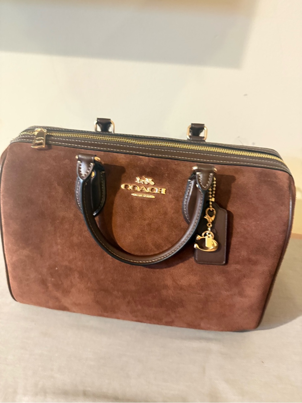 Coach Brown Suede Large Rowan